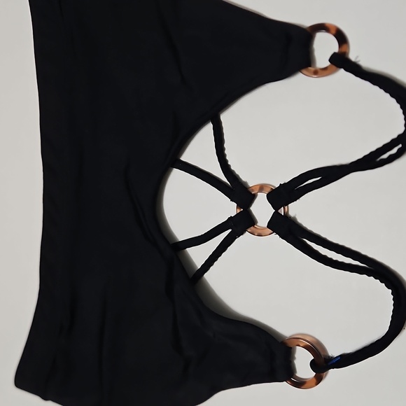 Black Strappy Women's Bralette Sports Bra Size L - Picture 9 of 10